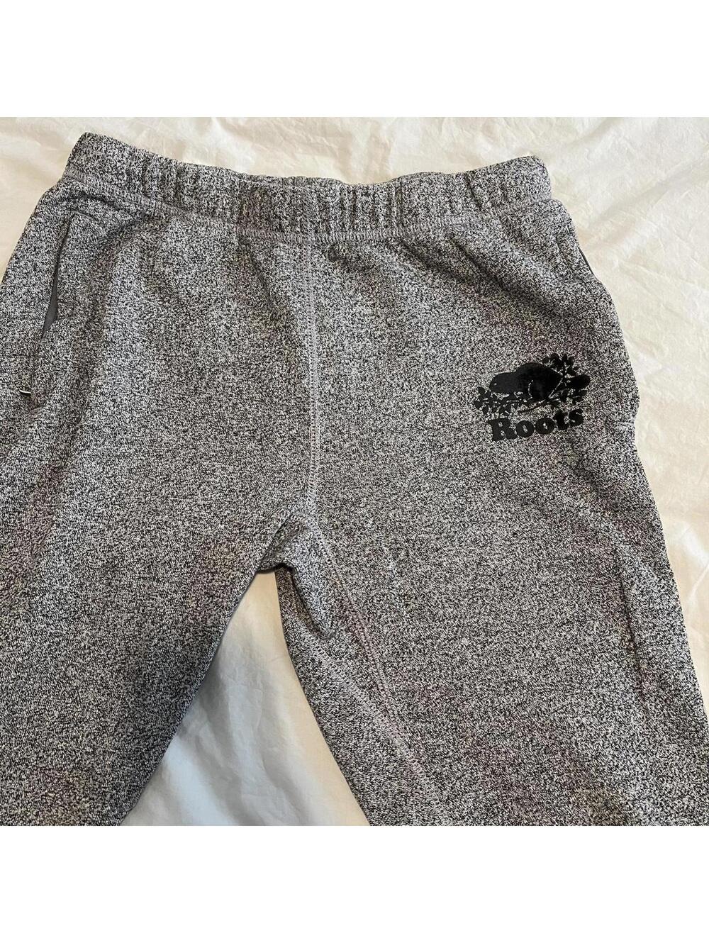 Small Grey Roots sweatpants with black logo